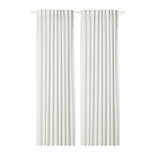 HILJA - curtains, 1 pair, white/with heading tape, 145x250 cm | IKEA Taiwan Online - PE693352_S4