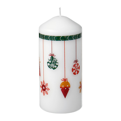 VINTERFINT - unscented pillar candle, christmas motifs white, 14 cm | IKEA Taiwan Online - PE944474_S4