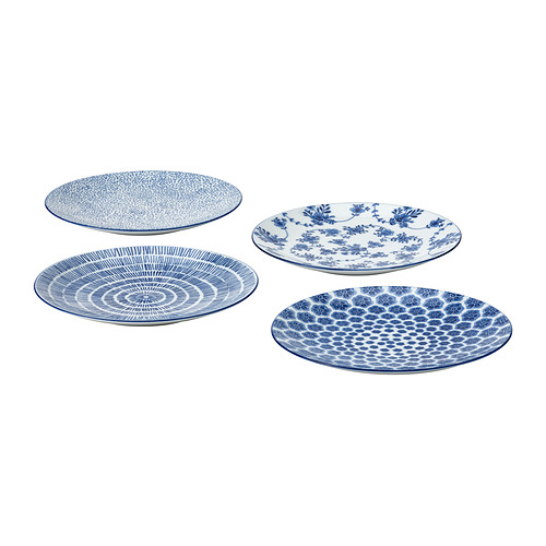 ENTUSIASM - side plate, patterned/blue, 18 cm | IKEA Taiwan Online - PE835102_S4