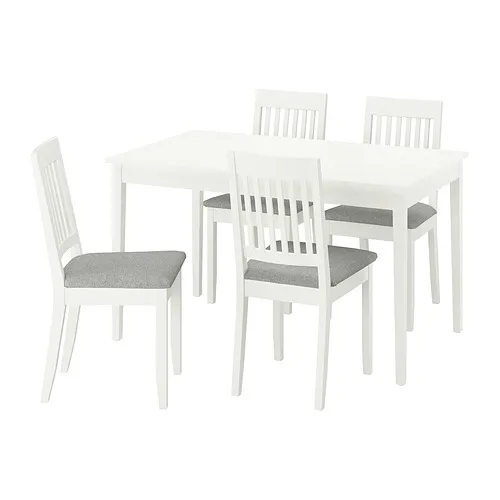 NÄSINGE/NÄSINGE - 餐桌附4張餐椅, 白色/白色 Tibbleby米灰色, 130x80 公分 | IKEA 線上購物 - PE980622_S4