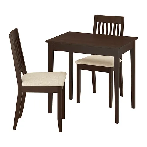 NÄSINGE/NÄSINGE - 一桌二椅, 深棕色 染色山毛櫸面板/深棕色 Kilanda淺米色, 80x60 公分 | IKEA 線上購物 - PE980623_S4