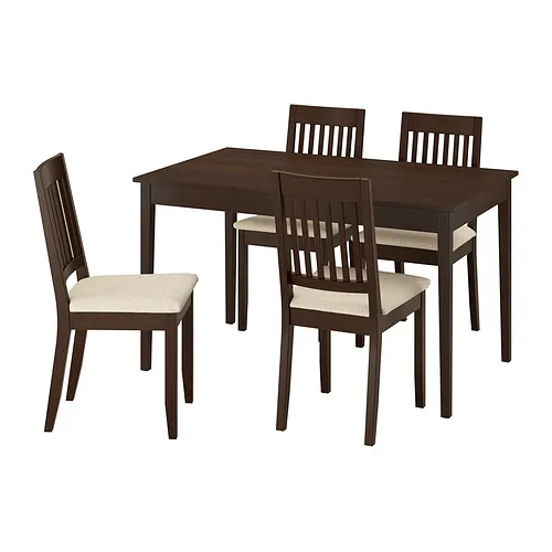 NÄSINGE/NÄSINGE - 餐桌附4張餐椅, 染深棕色櫸木貼皮/染深棕色 Kilanda淺米色, 130/190x80 公分 | IKEA 線上購物 - PE980626_S4