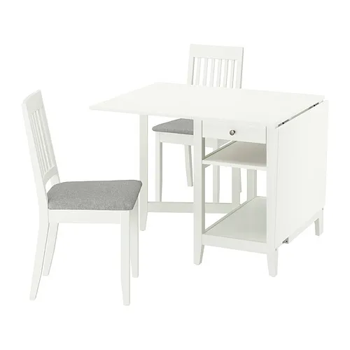 NÄSINGE/NÄSINGE - 一桌二椅, 折疊桌 白色/白色 Tibbleby米灰色, 48/104/159x85 公分 | IKEA 線上購物 - PE980627_S4