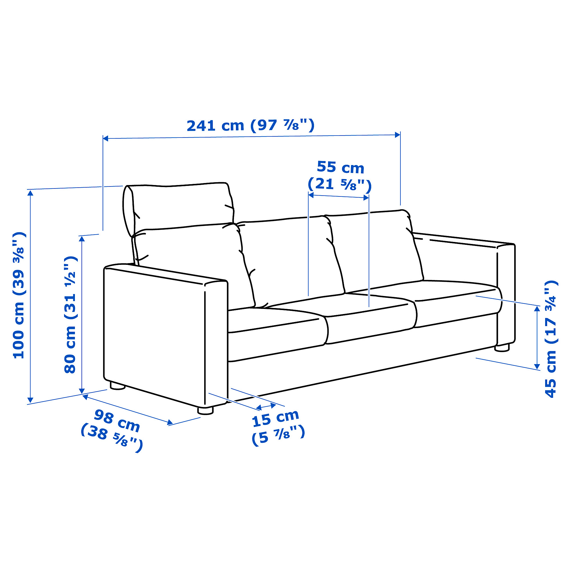 VIMLE 3-seat sofa