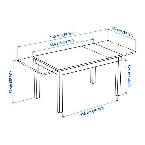 LANEBERG - extendable table, brown | IKEA Taiwan Online - PE835224_S4