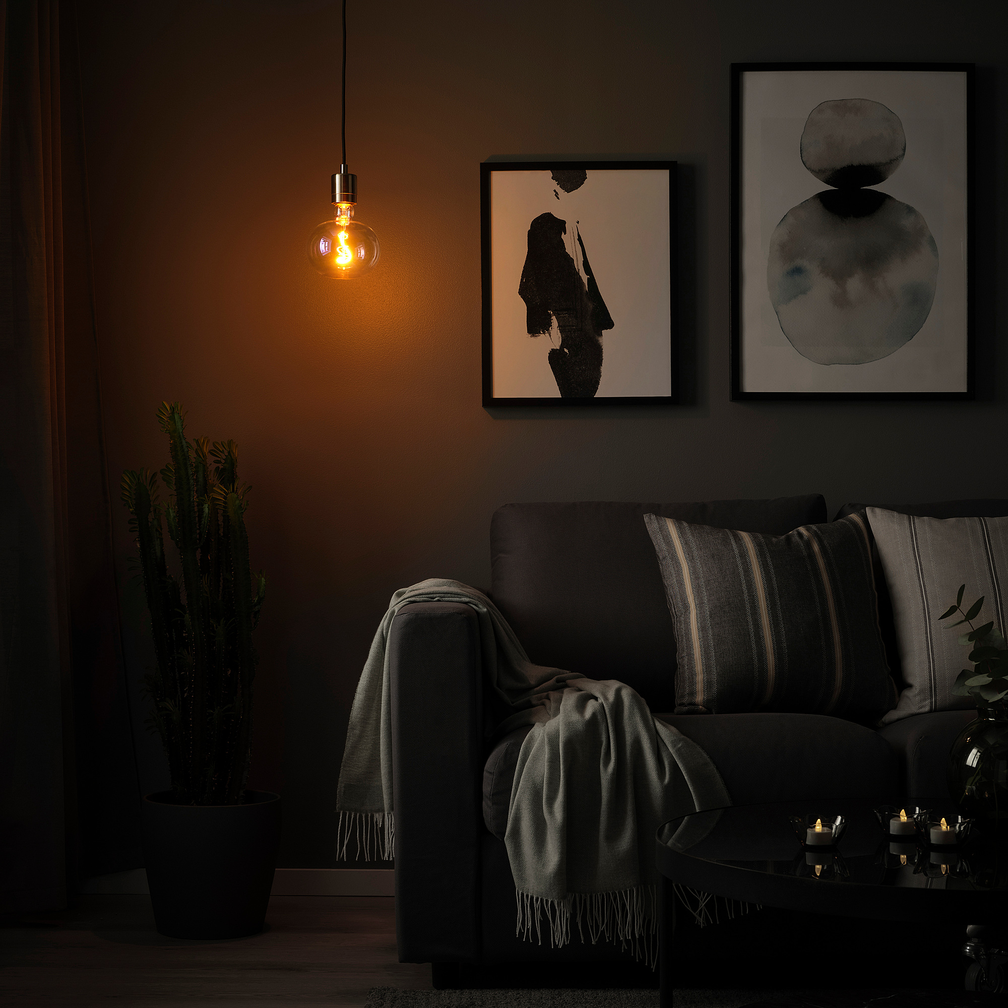 SKAFTET/MOLNART pendant lamp with light bulb