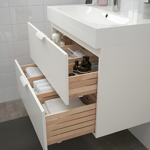 GODMORGON/BRÅVIKEN - wash-stand with 2 drawers, white/Brogrund tap | IKEA Taiwan Online - PE736151_S4