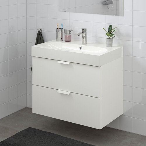 GODMORGON/BRÅVIKEN - wash-stand with 2 drawers, white/Brogrund tap | IKEA Taiwan Online - PE736153_S4