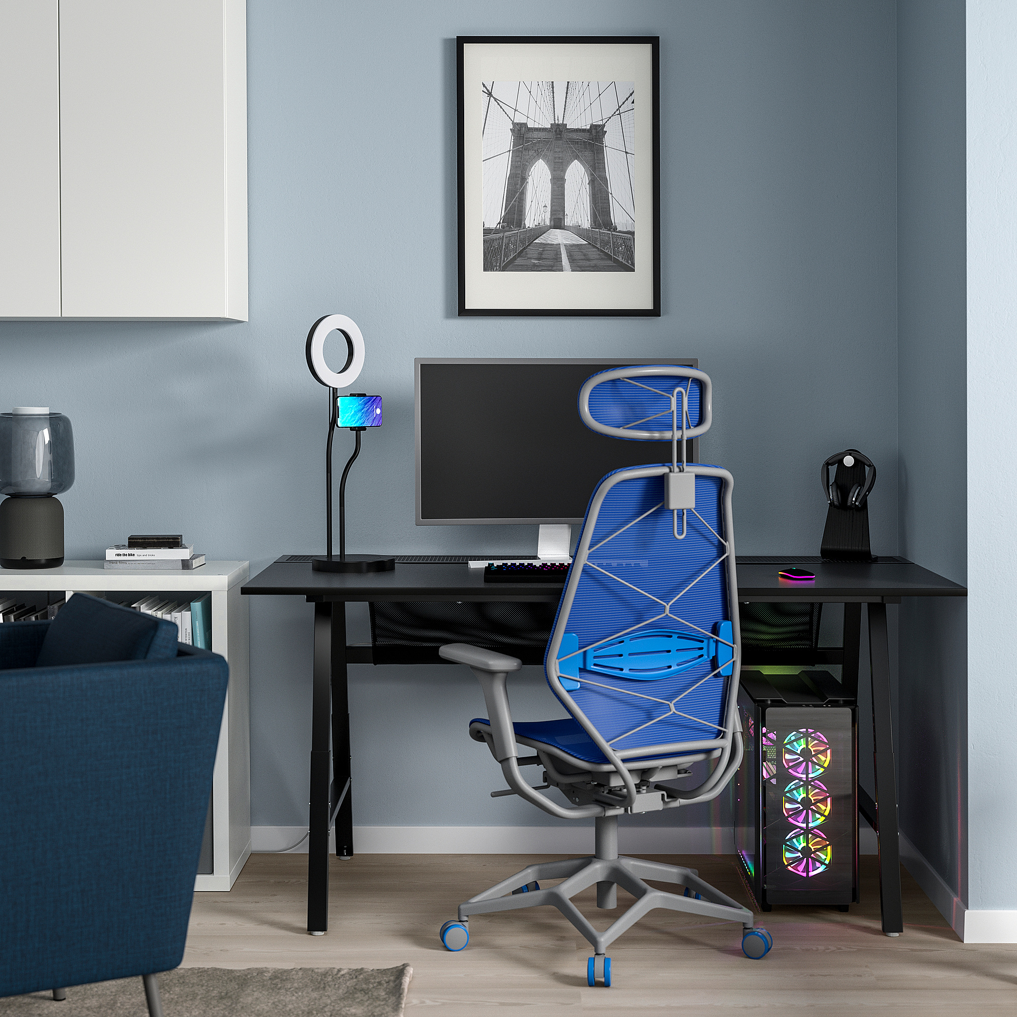 UTESPELARE/STYRSPEL gaming desk and chair