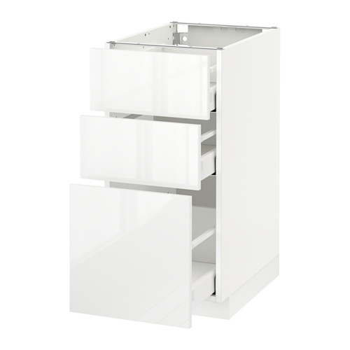 METOD - base cabinet with 3 drawers, white Maximera/Ringhult white | IKEA Taiwan Online - PE518944_S4