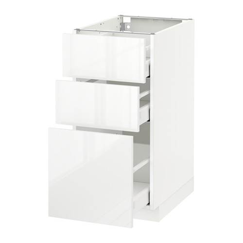 METOD base cabinet with 3 drawers