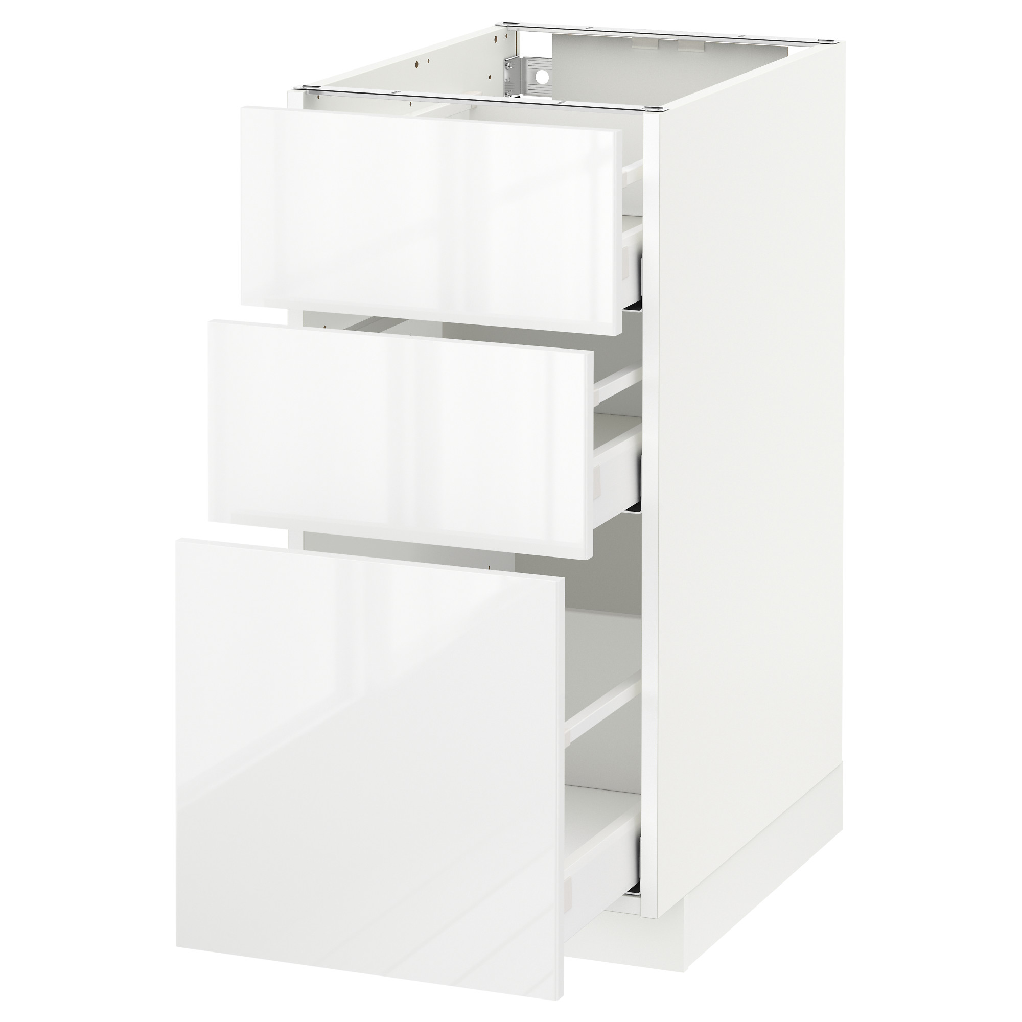 METOD base cabinet with 3 drawers