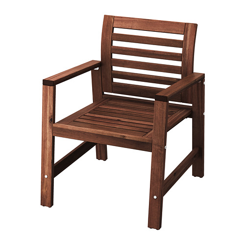 ÄPPLARÖ - chair with armrests, outdoor, brown stained | IKEA Taiwan Online - PE736197_S4