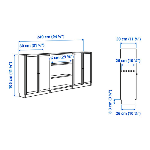 BILLY/OXBERG bookcase combination with doors