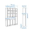 BILLY/OXBERG 書櫃附門板／玻璃櫃門組合