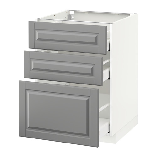 METOD base cabinet with 3 drawers