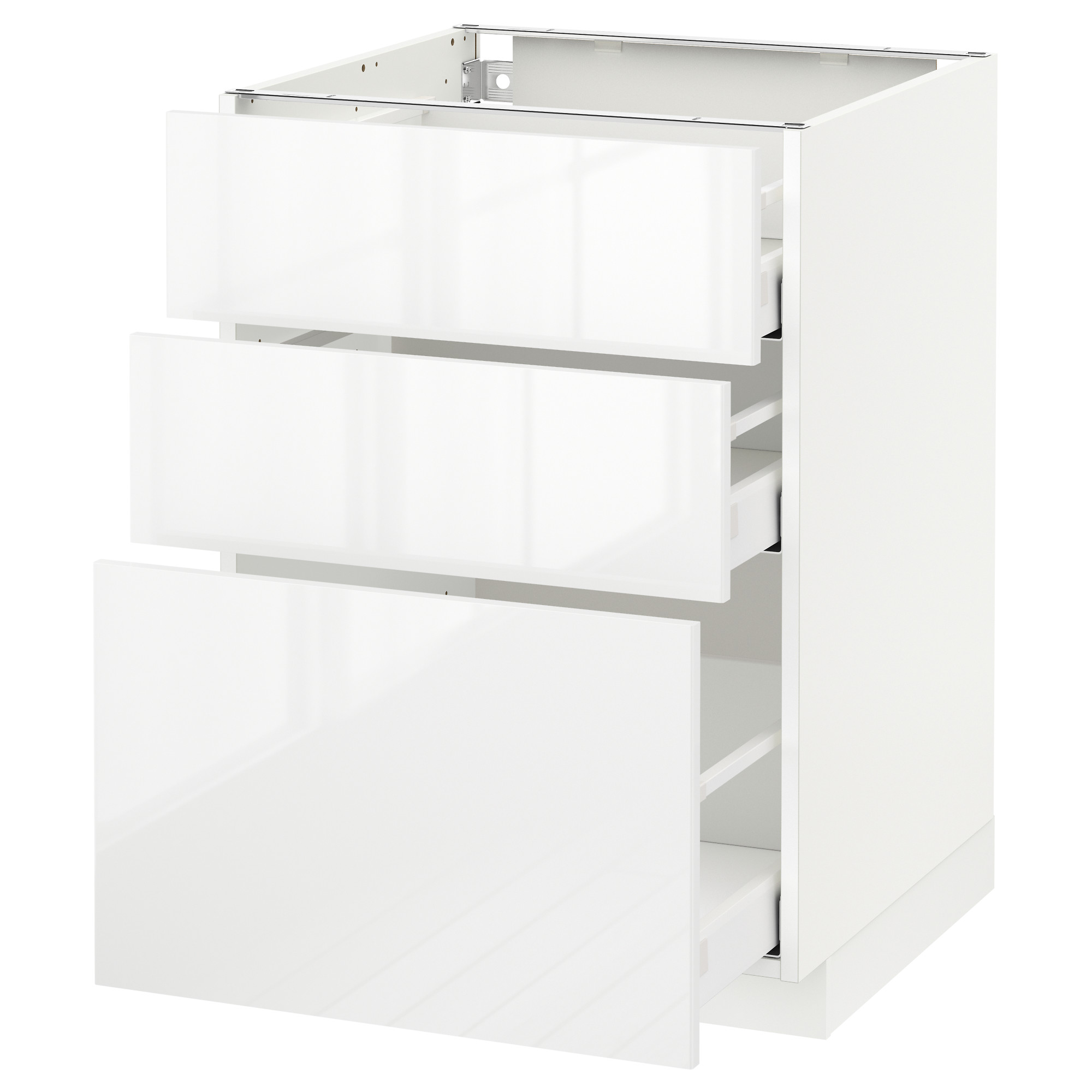 METOD base cabinet with 3 drawers