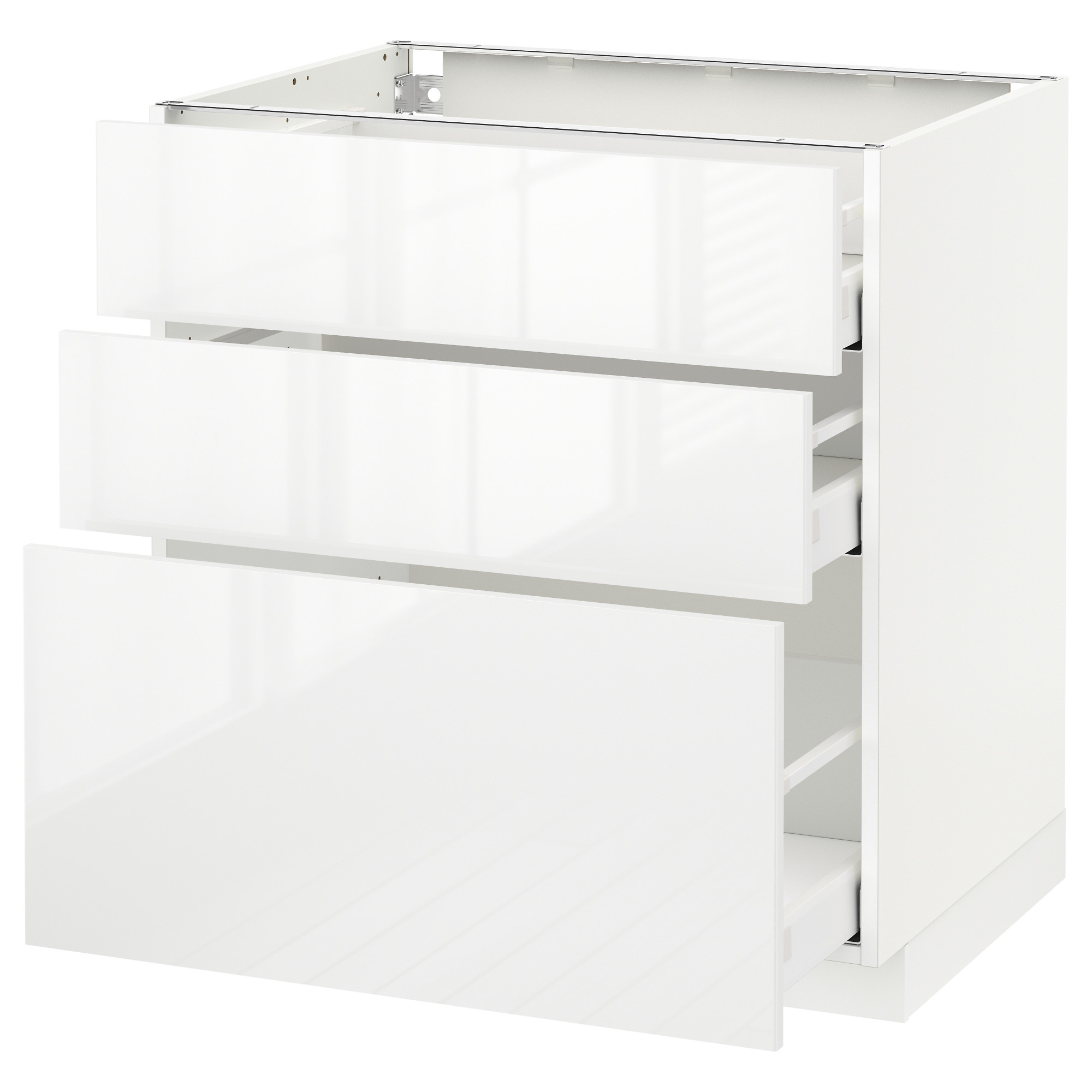 METOD base cabinet with 3 drawers