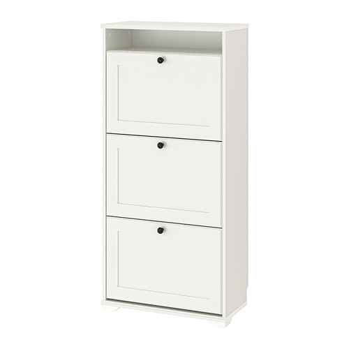 BRUSALI - 三格鞋櫃, 白色 | IKEA 線上購物 - PE776595_S4
