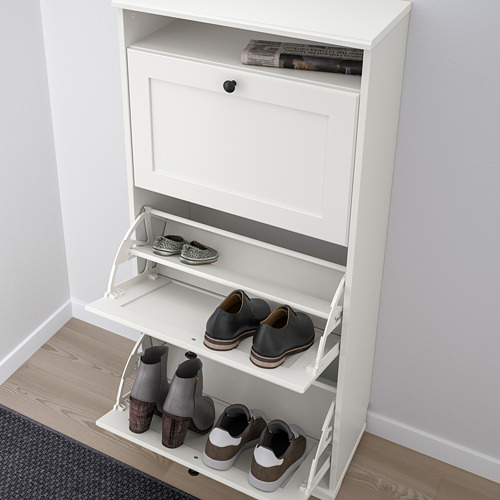 BRUSALI - 三格鞋櫃, 白色 | IKEA 線上購物 - PE776596_S4
