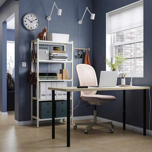 MÅLSKYTT/ADILS - desk, birch/black | IKEA Taiwan Online - PE835352_S4