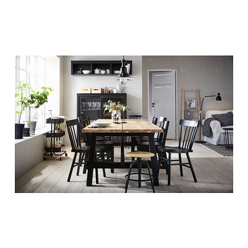 NORRARYD/SKOGSTA - table and 6 chairs, acacia/black | IKEA Taiwan Online - PH149771_S4