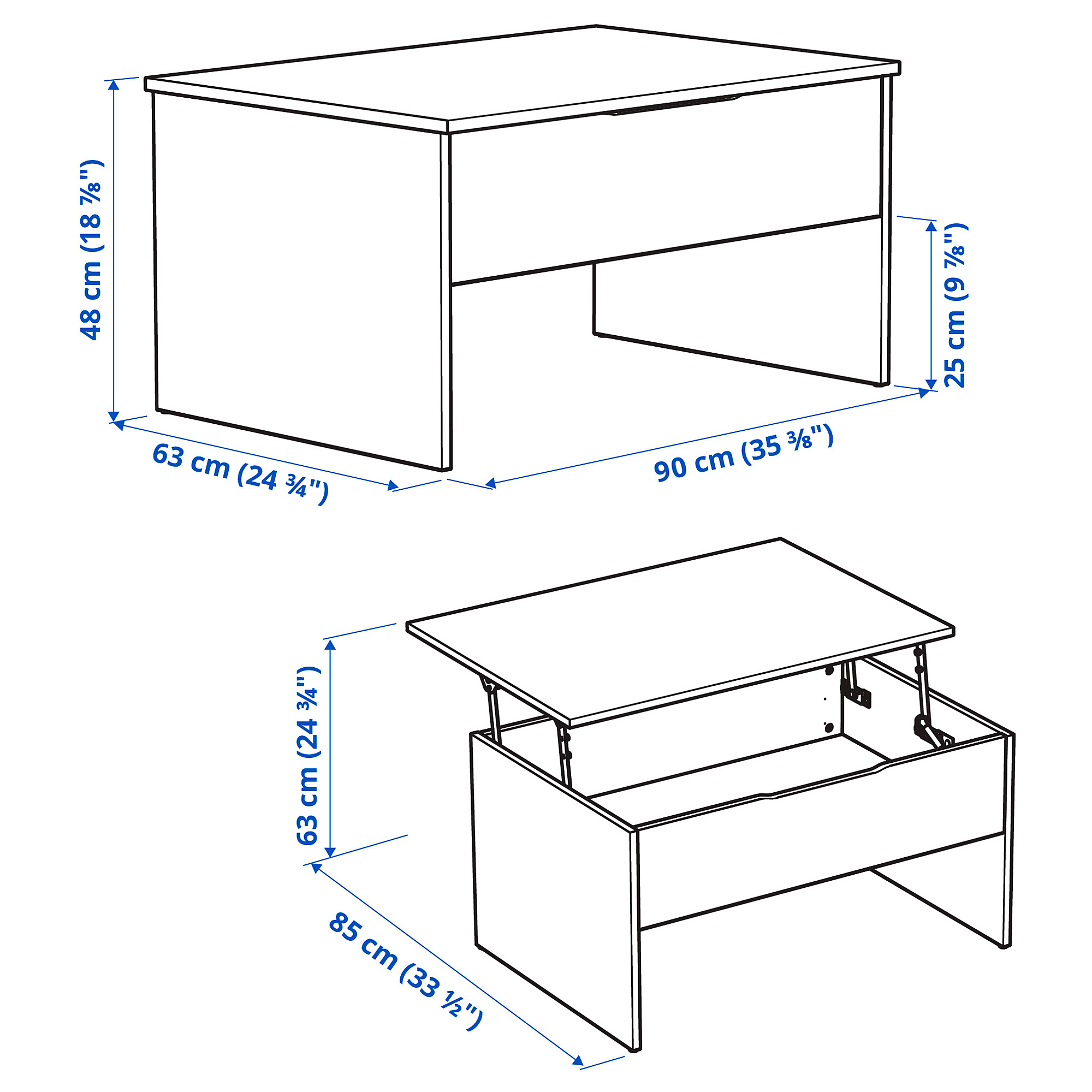 ÖSTAVALL adjustable coffee table