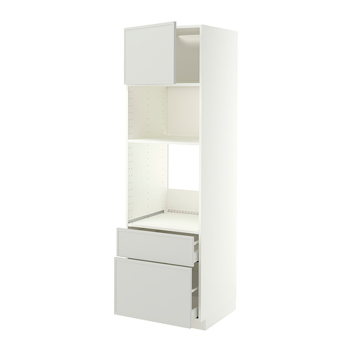 METOD/MAXIMERA 烤箱/微波爐高櫃附門板/2抽屜