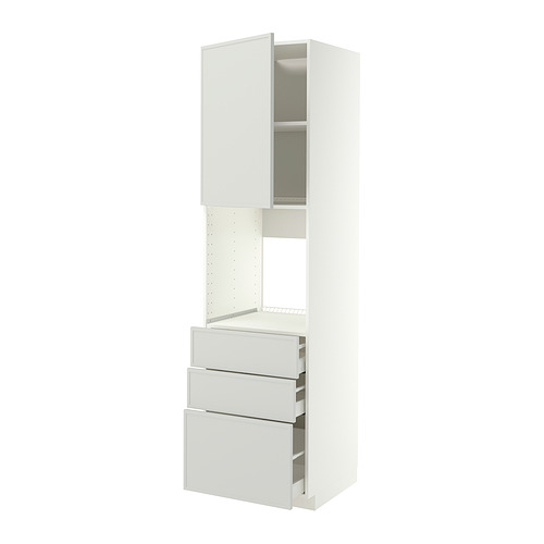 METOD/MAXIMERA 烤箱高櫃附門板/3抽屜