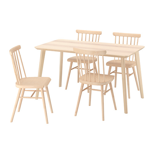 LISABO/HÖGVED table and 4 chairs