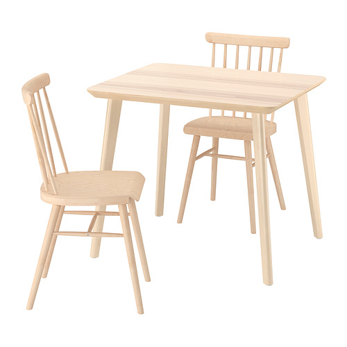 LISABO/HÖGVED table and 2 chairs