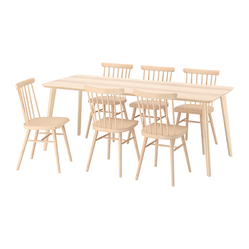 LISABO/HÖGVED table and 6 chairs