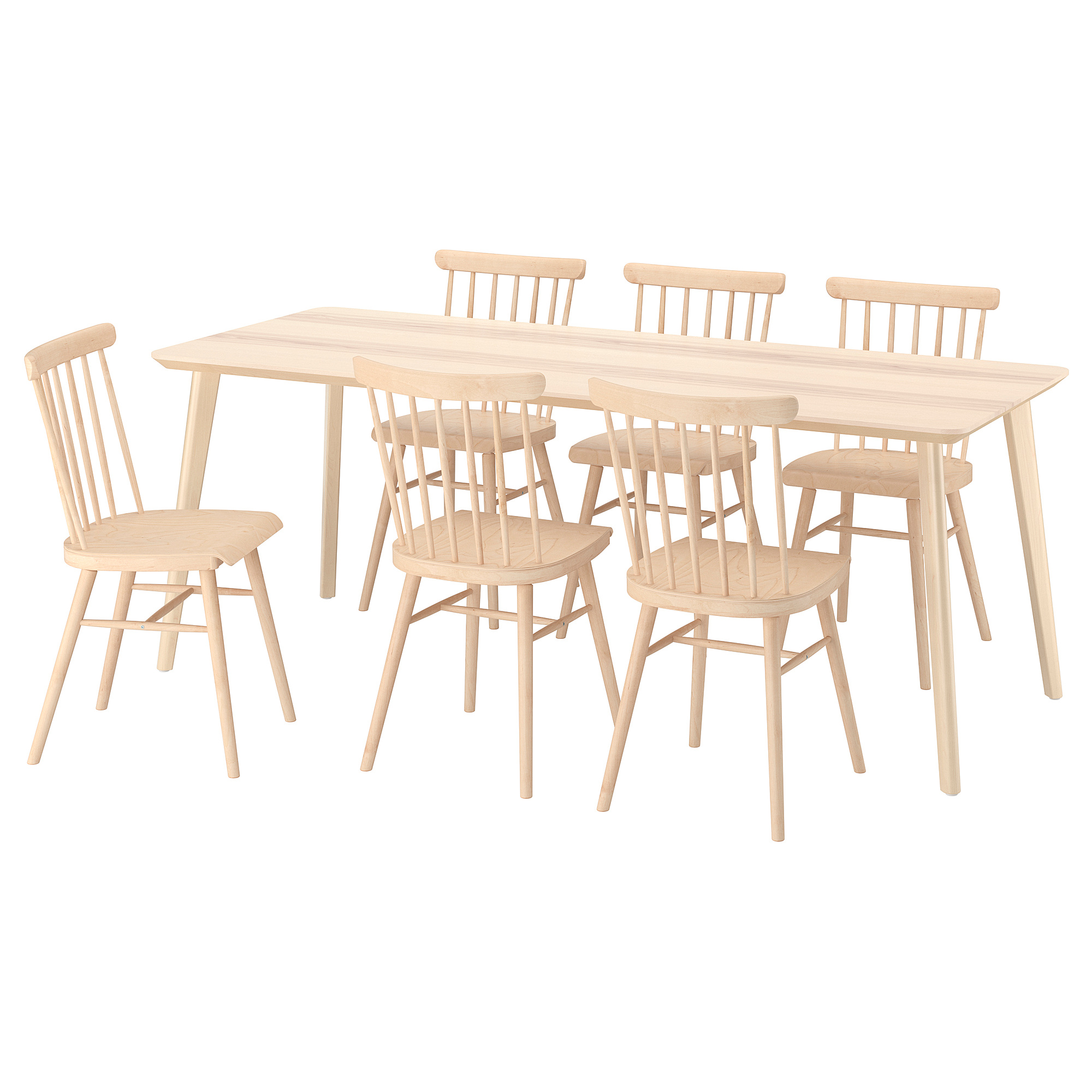 LISABO/HÖGVED table and 6 chairs