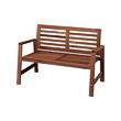 ÄPPLARÖ - bench with backrest, outdoor, brown stained | IKEA Taiwan Online - PE736423_S2 