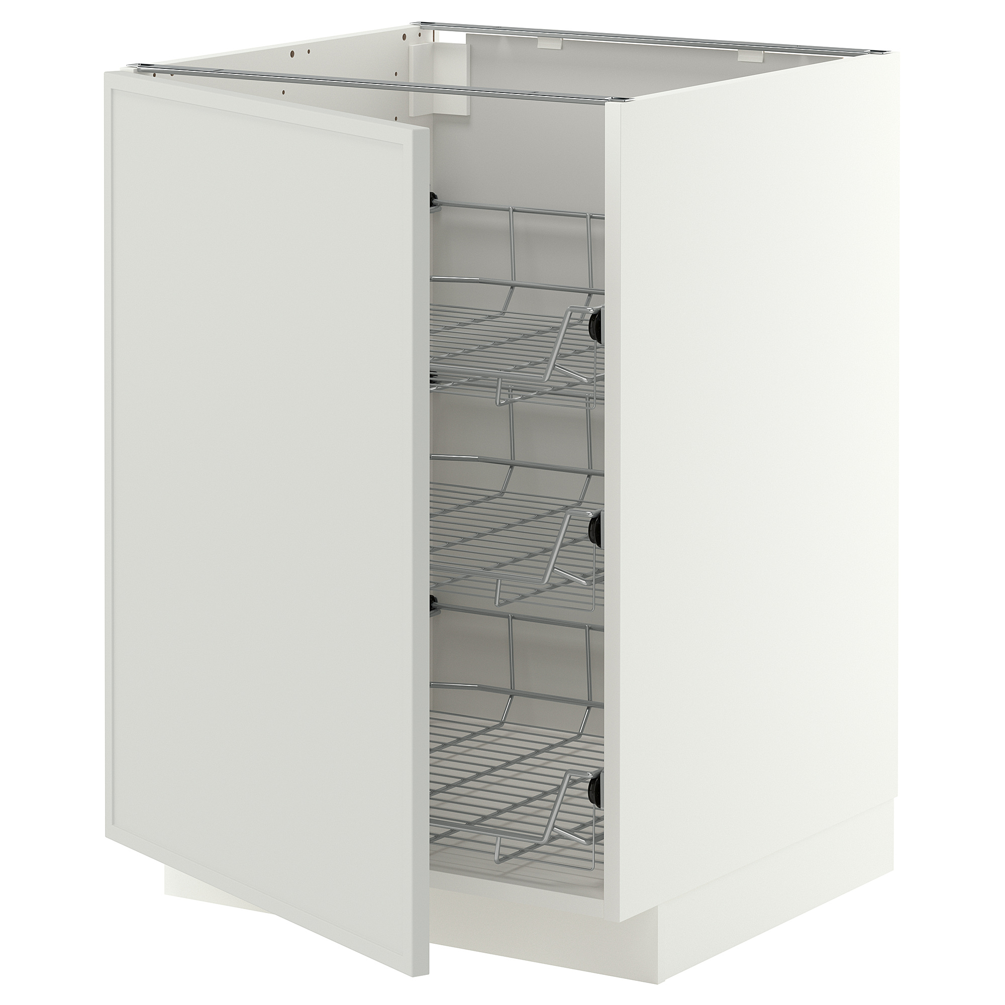 METOD base cabinet with wire baskets
