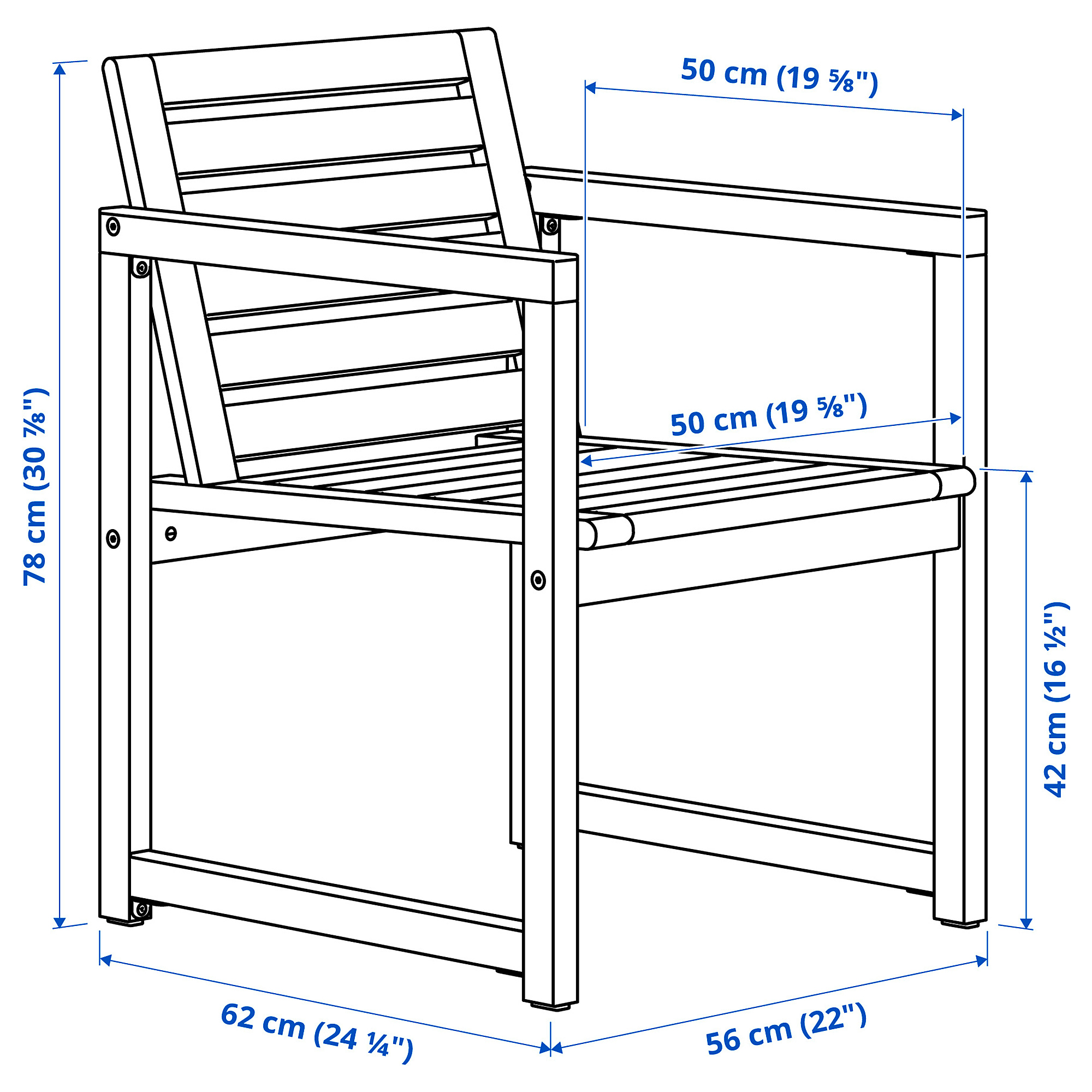 NÄMMARÖ table+4 chairs w armrests, outdoor