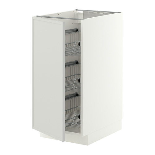 METOD base cabinet with wire baskets