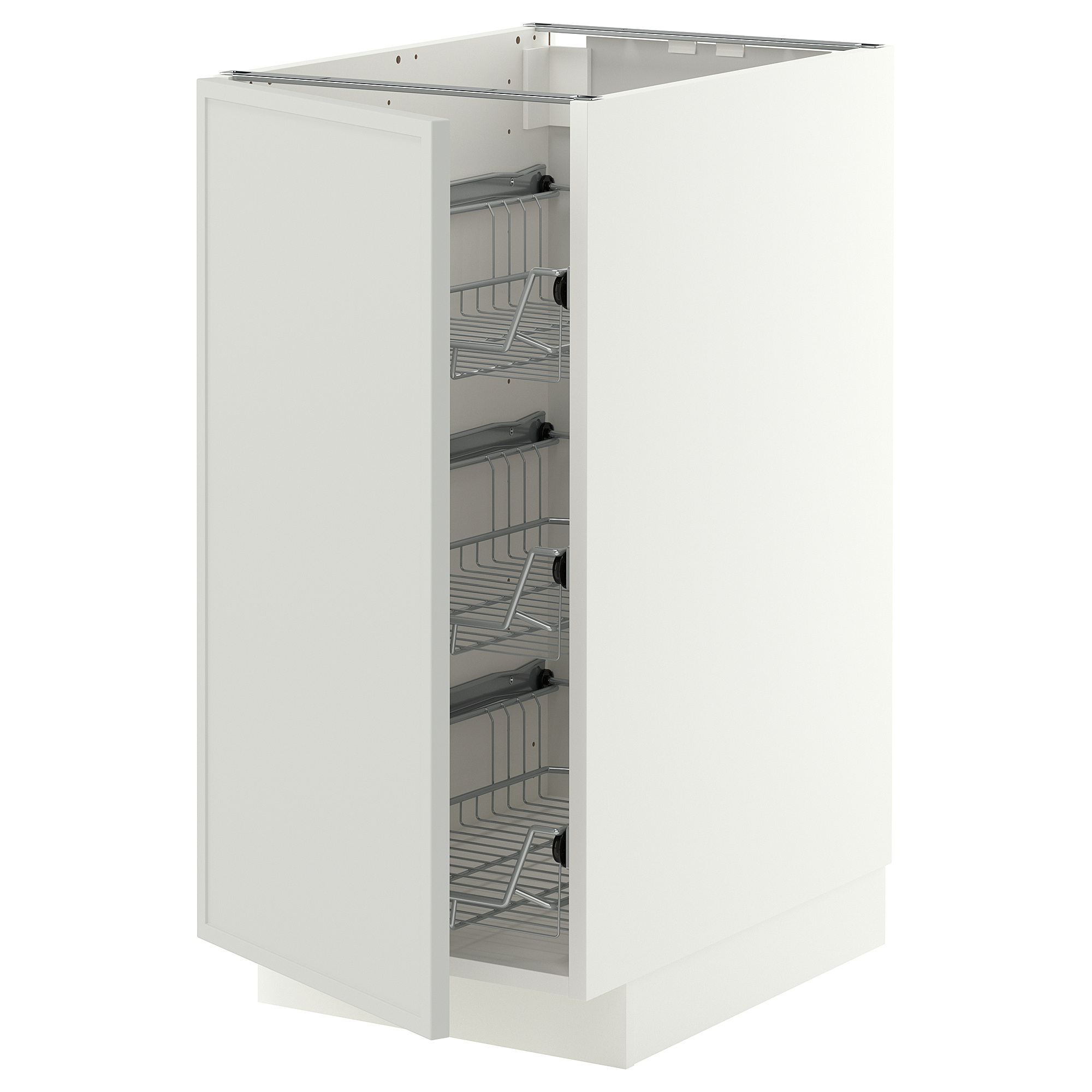 METOD base cabinet with wire baskets