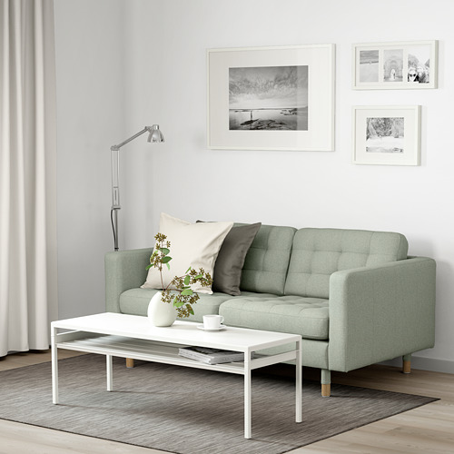 LANDSKRONA - 雙人座沙發, Gunnared 淺綠色/木頭 | IKEA 線上購物 - PE680176_S4