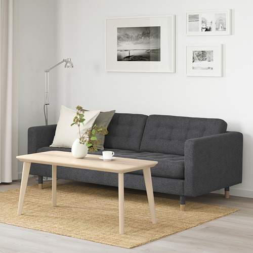 LANDSKRONA - 三人座沙發, Gunnared 深灰色/木材 | IKEA 線上購物 - PE680187_S4