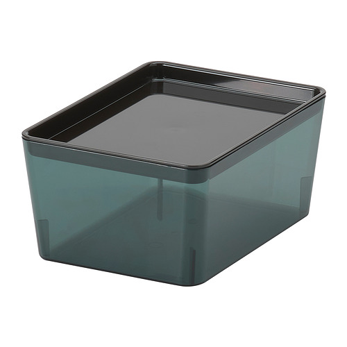 KUGGIS - box with lid, transparent black | IKEA Taiwan Online - PE835605_S4
