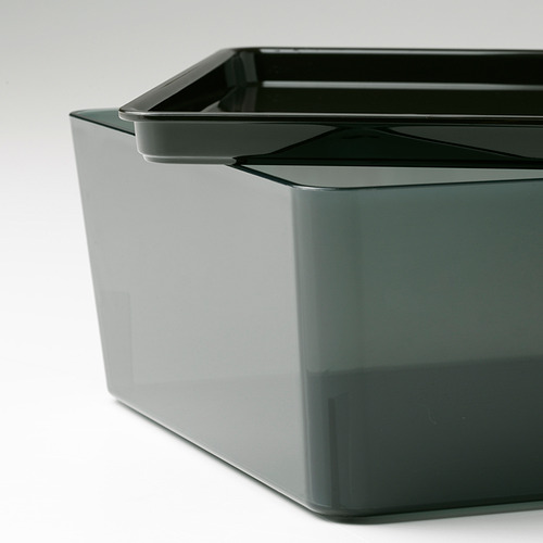KUGGIS - 附蓋收納盒, 透明 黑色 | IKEA 線上購物 - PE835609_S4