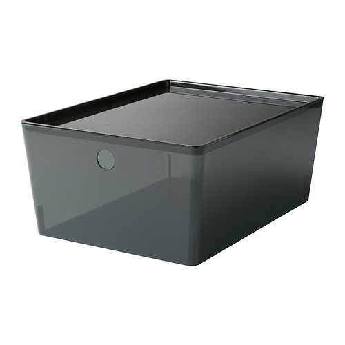 KUGGIS - 附蓋收納盒, 透明 黑色 | IKEA 線上購物 - PE835610_S4