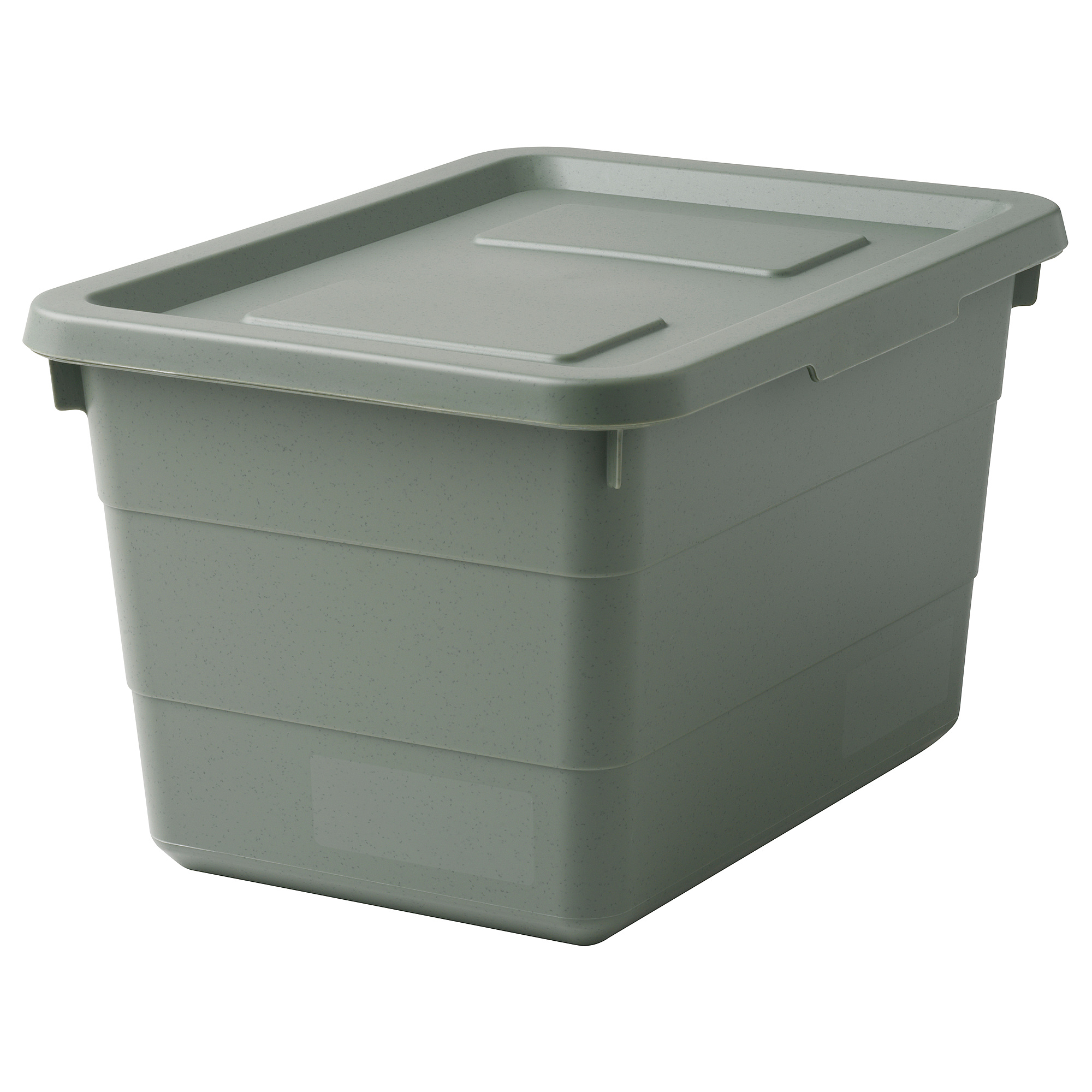 SOCKERBIT storage box with lid grey green 19x26x15 cm
