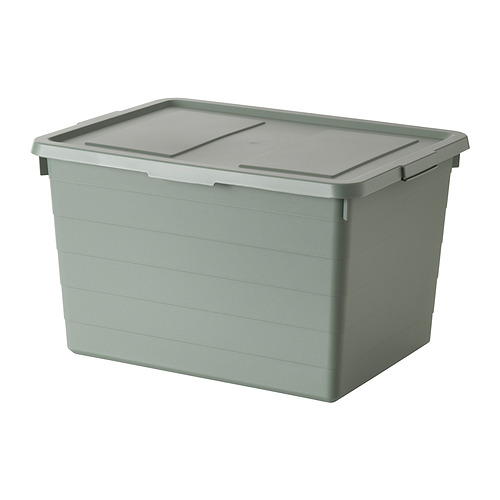 SOCKERBIT - 附蓋收納盒, 灰綠色 | IKEA 線上購物 - PE835633_S4