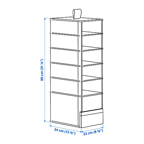 PURRPINGLA hanging storage w 6 compartments