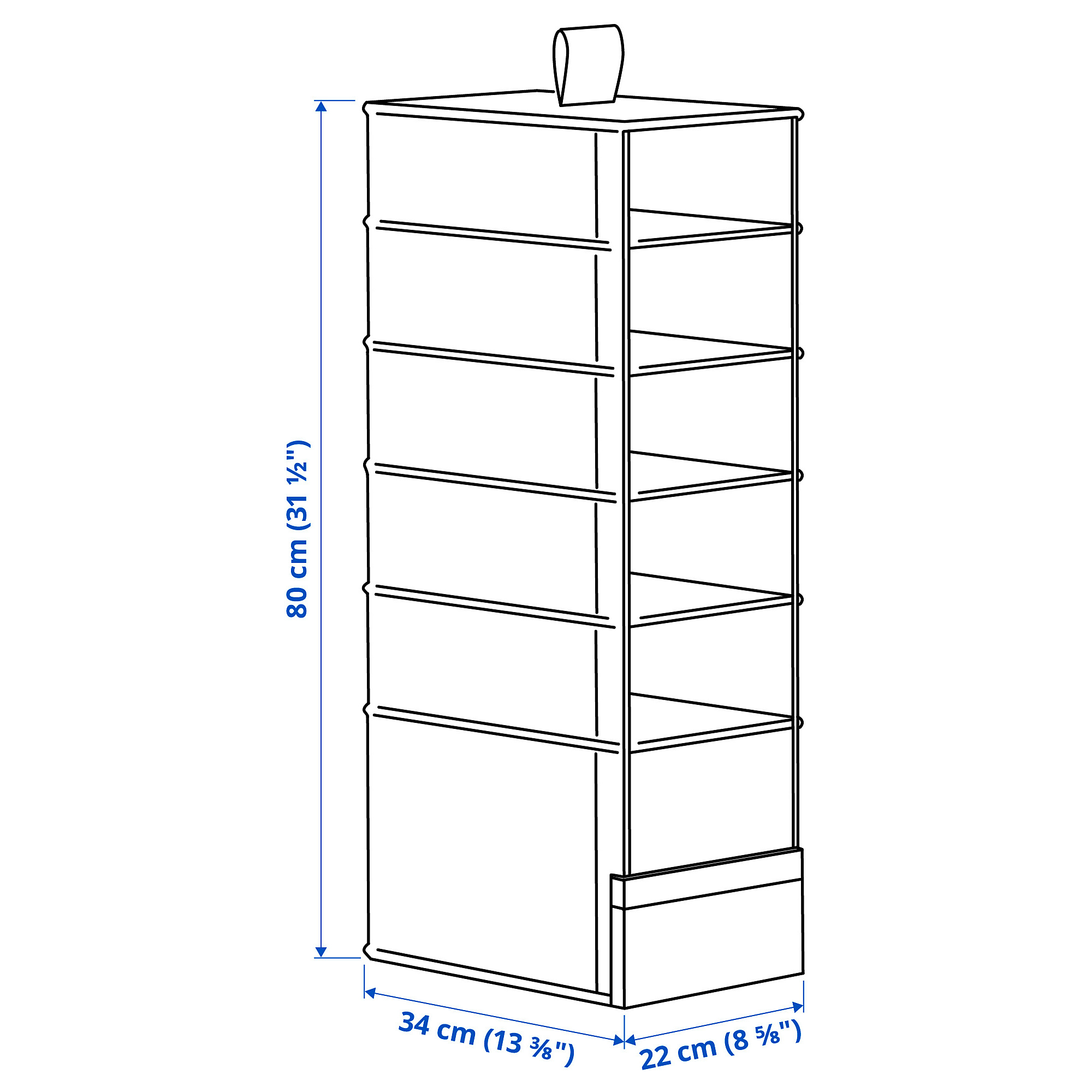 PURRPINGLA hanging storage w 6 compartments