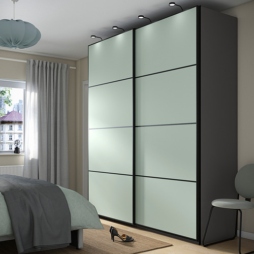 PAX/MEHAMN wardrobe with sliding doors