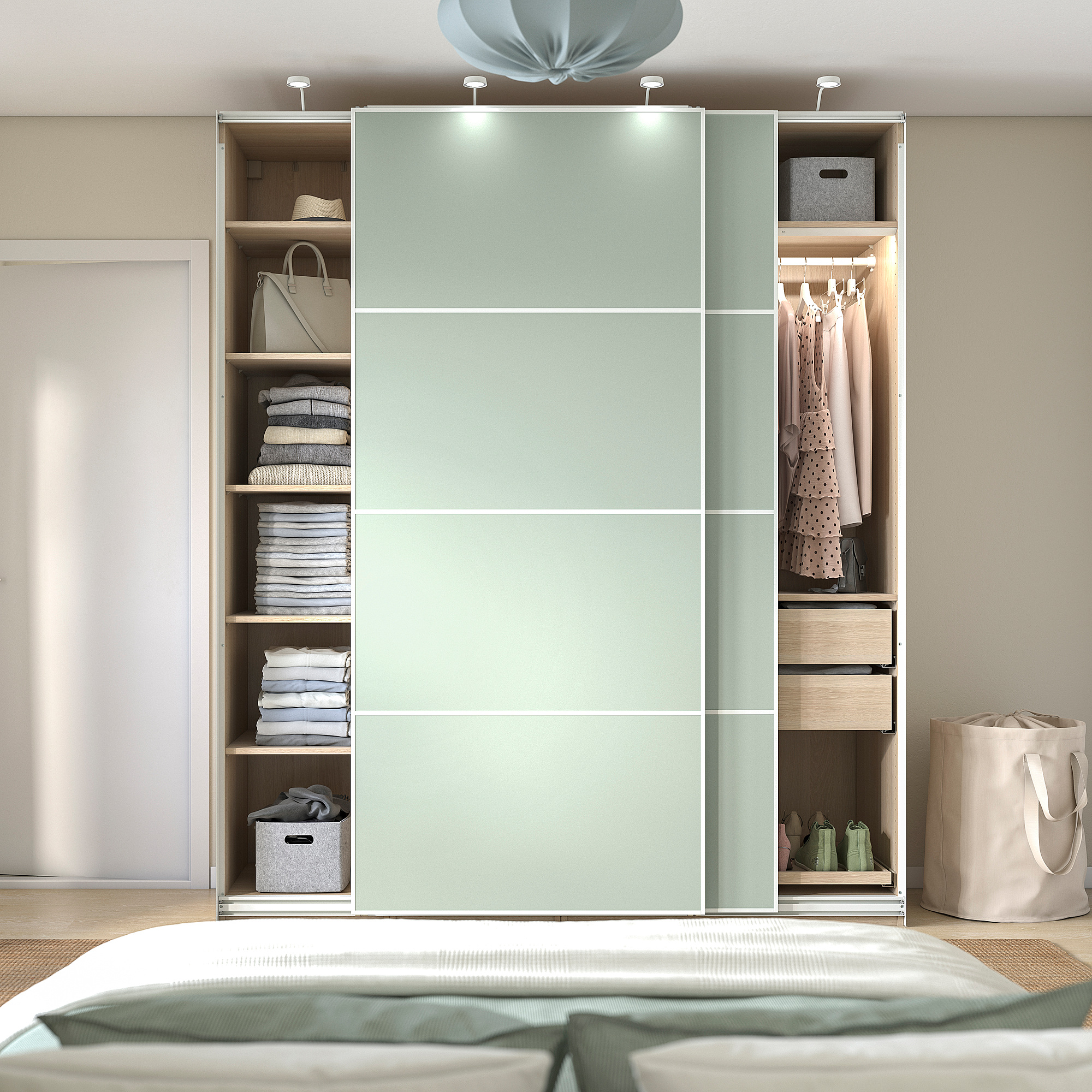 PAX/MEHAMN wardrobe with sliding doors