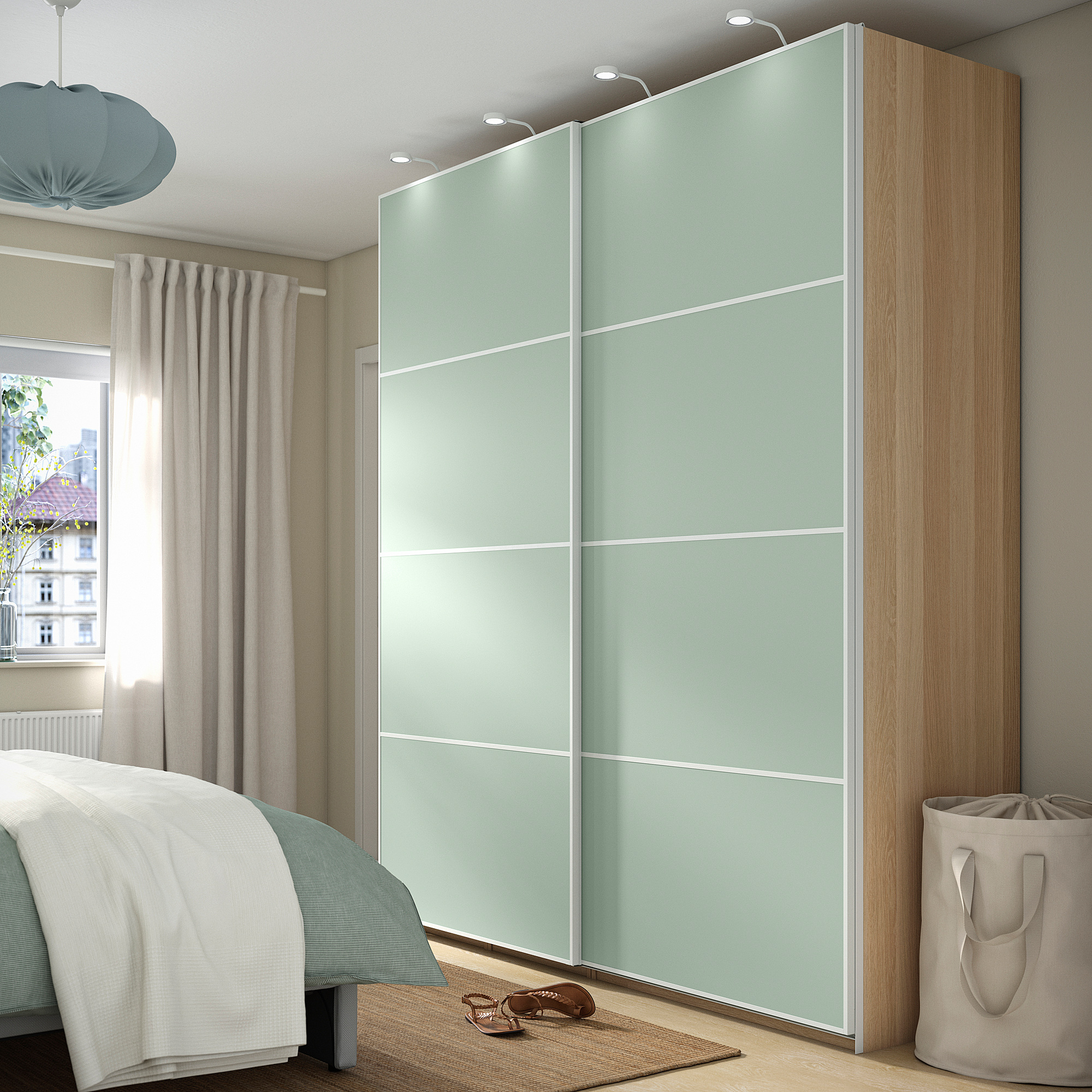 PAX/MEHAMN wardrobe with sliding doors